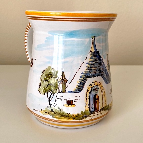 Italy Pottery Mug San Vito Puglia Large Dad Coffee Cup Fathers Day Trulia House - Picture 2 of 11